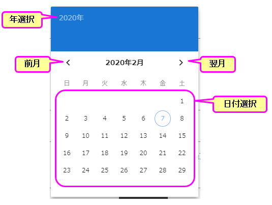 カレンダー入力説明